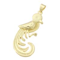 Bijoux pendentifs en laiton, oiseau, Placage de couleur d'or, bijoux de mode & DIY & pour femme, doré, 17x35x3.50mm, Trou:Environ 3mm, 10PC/lot, Vendu par lot