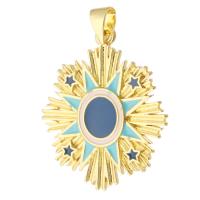 Brass Jewelry Pendants, gold color plated, fashion jewelry & DIY & for woman & enamel, two different colored, 23x27.50x2mm, Hole:Approx 3.5mm, 10PCs/Lot, Sold By Lot