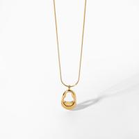 Stainless Steel Jewelry Necklace, 304 Stainless Steel, with 6cm extender chain, Vacuum Ion Plating, for woman & hollow, golden, 12x23mm, Length:Approx 41 cm, Sold By PC