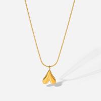 Stainless Steel Jewelry Necklace, 304 Stainless Steel, with 5.4cm extender chain, Heart, Vacuum Ion Plating, for woman, golden, 15mm, Length:Approx 39.1 cm, Sold By PC