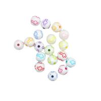 Acryl Schmuck Perlen, rund, DIY & chemische-Waschanlagen, gemischte Farben, 9.20mm, ca. 890PCs/Tasche, verkauft von Tasche