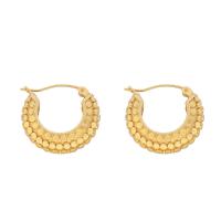 Titanium Steel  Earring, Vacuum Ion Plating, for woman, golden, 7x20mm, Sold By Pair