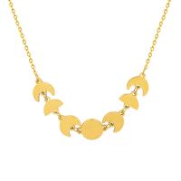 Collar de Acero Titanio, Partículas de acero, con 5cm extender cadena, para mujer, dorado, 10mm, longitud:aproximado 35 cm, Vendido por UD