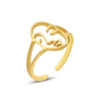 Titantium Steel finger ring, Titan Stål, för kvinna & ihålig, fler färger för val, 15mm, Storlek:7, Säljs av PC
