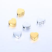 Stainless Steel Beads 304 Stainless Steel Heart gold color plated DIY Sold By PC