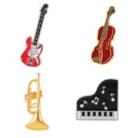 Enamel Brooch Zinc Alloy Musical Instrument plated Unisex mixed colors nickel lead & cadmium free Approx 1-2mm Sold By PC