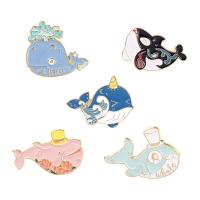Enamel Brooch Zinc Alloy Whale gold color plated Unisex mixed colors nickel lead & cadmium free Sold By PC