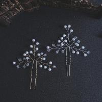 Hair Stick Brass with Crystal & Plastic Pearl fashion jewelry & for woman nickel lead & cadmium free Sold By PC