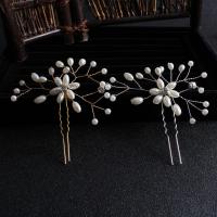 Hair Stick Brass with Plastic Pearl fashion jewelry & for woman & with rhinestone nickel lead & cadmium free Sold By PC