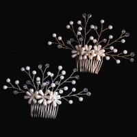 Decorative Hair Combs Brass with Crystal & Plastic Pearl fashion jewelry & for woman nickel lead & cadmium free Sold By PC