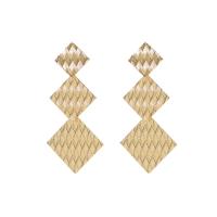 Boucles d'oreilles fer, bijoux de mode & pour femme, doré, protéger l'environnement, sans nickel, plomb et cadmium, 65mm, Vendu par paire
