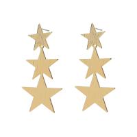 Iron Earring, Star, fashion jewelry & for woman, golden, nickel, lead & cadmium free, 54mm, Sold By Pair