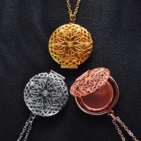 Fashion Locket Necklace, 304 Stainless Steel, fashion jewelry & with photo locket & for woman, more colors for choice, 2mm,27*32mm, Sold Per Approx 17.72 Inch Strand