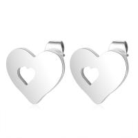 Stainless Steel Stud Earrings, 304 Stainless Steel, Heart, fashion jewelry & for woman, more colors for choice, 9x9.50mm, Sold By Pair