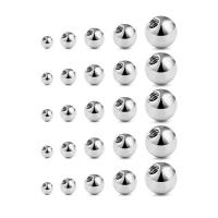 Titanium Piercing Earring Findings, Round, polished, DIY & different size for choice, silver color, 10PCs/Bag, Sold By Bag