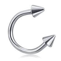 Stainless Steel Nose Piercing Jewelry, Titanium, Donut, polished, DIY & different size for choice, silver color, Sold By PC