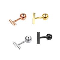 Stainless Steel Ear Piercing Jewelry, Titanium Steel, Vacuum Ion Plating, fashion jewelry & Unisex, more colors for choice, 1.20x6x3mm, Sold By PC