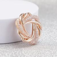 Cubic Zirconia Brooch, Brass, rose gold color plated, fashion jewelry & micro pave cubic zirconia & for woman, rose gold color, nickel, lead & cadmium free, 35x36mm, Sold By PC