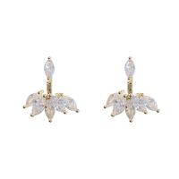 Zinc Alloy Drop Earrings with Brass plated  & micro pave cubic zirconia & for woman 25mm Sold By Pair