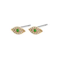 Zinc Alloy Stud Earring gold color plated & micro pave cubic zirconia & for woman Sold By Pair