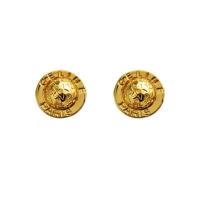Brass Stud Earring Round gold color plated for woman Sold By Pair