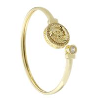 laiton bracelet ordinaire, Placage de couleur d'or, Réglable & bijoux de mode & pavé de micro zircon & pour femme, doré, 61x53mm, 5PC/lot, Vendu par lot