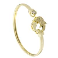 Brass Bangle gold color plated Adjustable & fashion jewelry & micro pave cubic zirconia & for woman golden Sold By Lot
