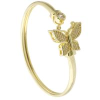 laiton bracelet ordinaire, Placage de couleur d'or, Réglable & bijoux de mode & pavé de micro zircon & pour femme, doré, 61x54mm, 5PC/lot, Vendu par lot
