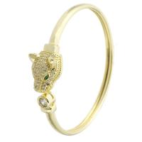 laiton bracelet ordinaire, Placage de couleur d'or, Réglable & bijoux de mode & pavé de micro zircon & pour femme, doré, 60x54mm, 5PC/lot, Vendu par lot