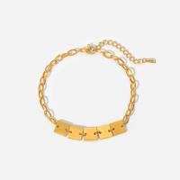 Bijoux bracelet en acier inoxydable, Acier inoxydable 304, avec 4.5cm chaînes de rallonge, pour femme, doré, 10mm, Longueur:Environ 18 cm, Vendu par PC
