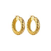 Messing Huggie Hoop Ohrringe, goldfarben plattiert, verschiedene Größen vorhanden & für Frau, verkauft von Paar