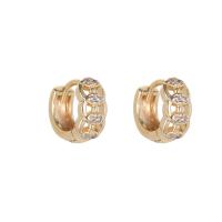 Cubic Zirconia Micro Pave Brass Earring, gold color plated, different styles for choice & micro pave cubic zirconia & for woman, 12.30x11mm, Sold By Pair