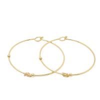 Brass Bangle gold color plated & for woman 60mm Sold By PC