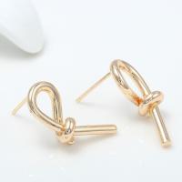 Brass Stud Earring gold color plated fashion jewelry & for woman 20mm Sold By Pair