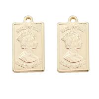 Brass Jewelry Pendants Square gold color plated Sold By PC