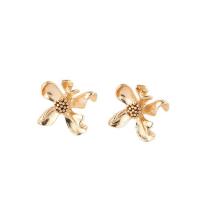 Brass Stud Earring, gold color plated, fashion jewelry & for woman, 17.50x18mm, Sold By Pair