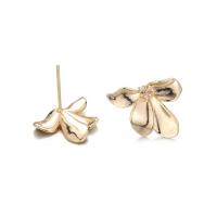 Boucles d'oreilles en laiton zircon cubique pavent, Placage de couleur d'or, pavé de micro zircon & pour femme, 17x13.50mm, Vendu par paire