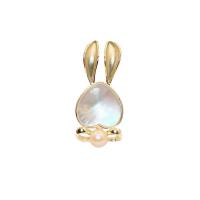 Shell Brooch Brass with Shell Pearl Rabbit gold color plated fashion jewelry & for woman nickel lead & cadmium free Sold By Lot