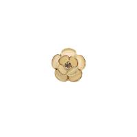 Acryl Broche, met Plastic Pearl & Messing, Bloem, gold plated, verschillende stijlen voor de keuze & voor vrouw & met strass, 19x19mm, 10pC's/Lot, Verkocht door Lot