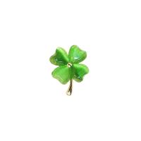 Acrylic Brooch, with Brass, Four Leaf Clover, gold color plated, fashion jewelry & Unisex, more colors for choice, nickel, lead & cadmium free, 15x18mm, 10PCs/Lot, Sold By Lot