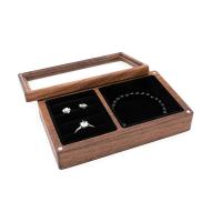 Multifunctional Jewelry Box, Walnut wood, with Velveteen, Rectangle, portable & dustproof & for woman, more colors for choice, 130x75x32mm, Sold By PC