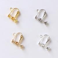 Brass Clip On Earring Finding, plated, DIY & different size for choice & for woman, more colors for choice, nickel, lead & cadmium free, Sold By PC