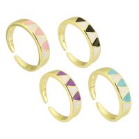 Ορείχαλκος Δέσε δάχτυλο του δακτυλίου, χρυσό χρώμα υψηλής ποιότητας μέταλλο, Ρυθμιζόμενο & για τη γυναίκα & σμάλτο, περισσότερα χρώματα για την επιλογή, 5mm, Μέγεθος:8, Sold Με PC