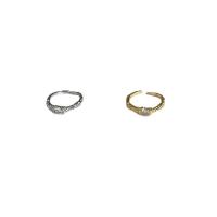 Brass Finger Ring, plated, Adjustable & for woman & with rhinestone, more colors for choice, Sold By PC