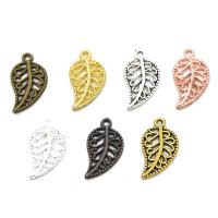 Tibetan Style Leaf Pendants, plated, DIY & hollow, more colors for choice, nickel, lead & cadmium free, 19x10mm, Sold By PC