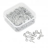 Iron Hooks Eye Screws Nail with Plastic Box plated DIY nickel lead & cadmium free Sold By Box