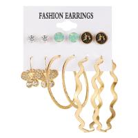 Zinc Alloy Earring Set 6 pieces & fashion jewelry & for woman & with rhinestone nickel lead & cadmium free Sold By Set