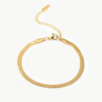 Bijoux bracelet en acier inoxydable, Acier inoxydable 304, avec 6.8cm chaînes de rallonge, pour femme, doré, Longueur:Environ 18.5 cm, Vendu par PC