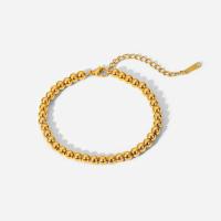 Pulseira  de jóias de aço inox, Aço inoxidável 304, with 5cm extender chain, para mulher, dourado, 5mm, comprimento Aprox 17 cm, vendido por PC