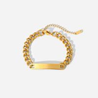 Bijoux bracelet en acier inoxydable, Acier inoxydable 304, avec 60mm chaînes de rallonge, pour femme, doré, Longueur:Environ 235 mm, Vendu par PC